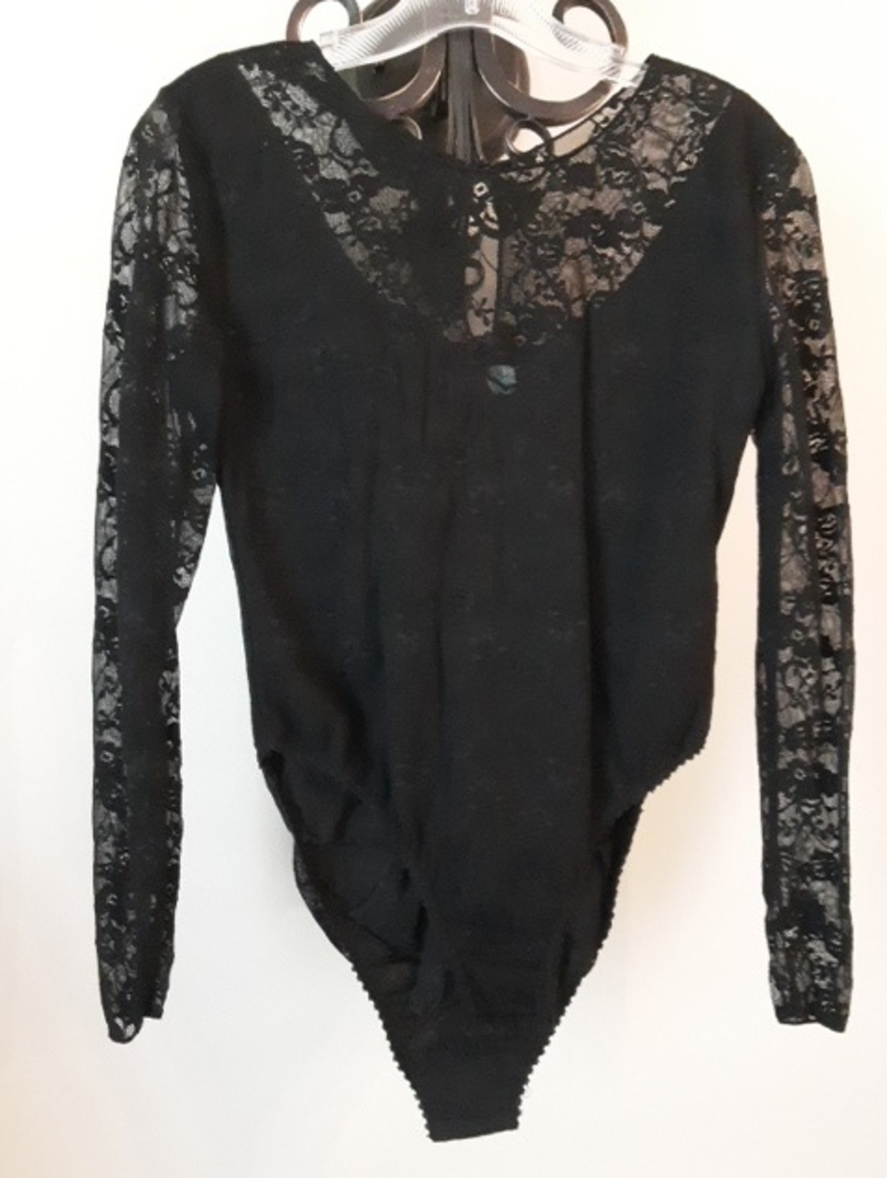 Elegant Black Lace Bodysuit